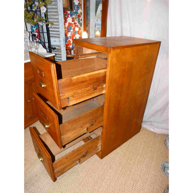 Vertical file drawers in beech and plywood - 1950s