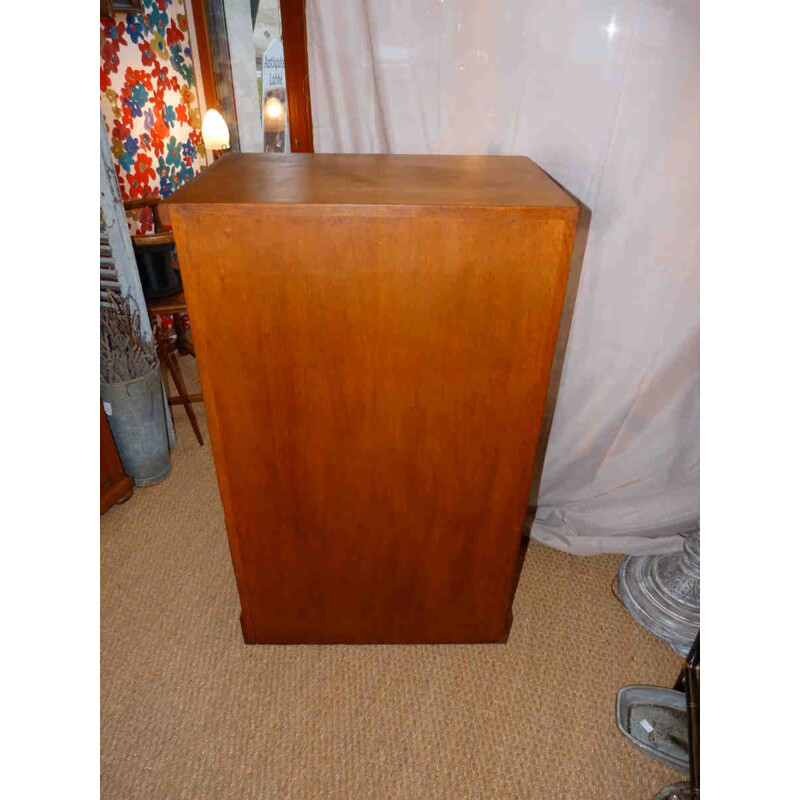 Vertical file drawers in beech and plywood - 1950s