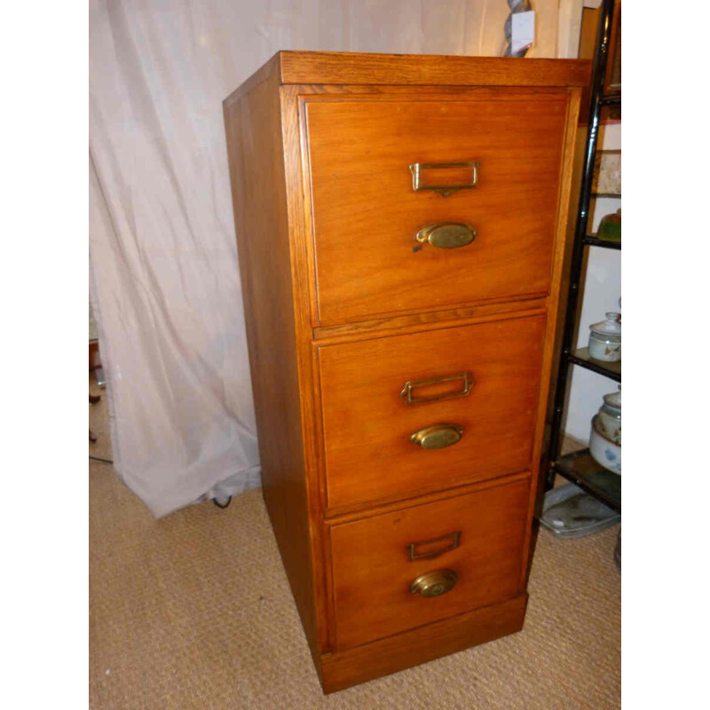 Vertical file drawers in beech and plywood - 1950s