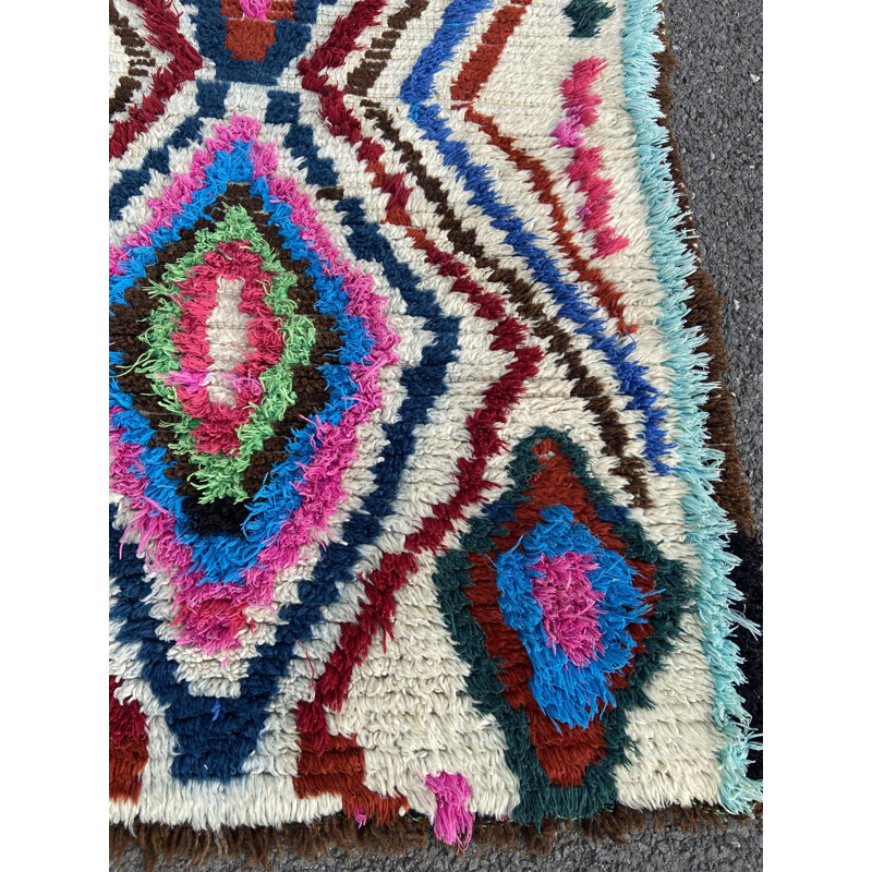 Vintage Berber carpet Azilal cotton