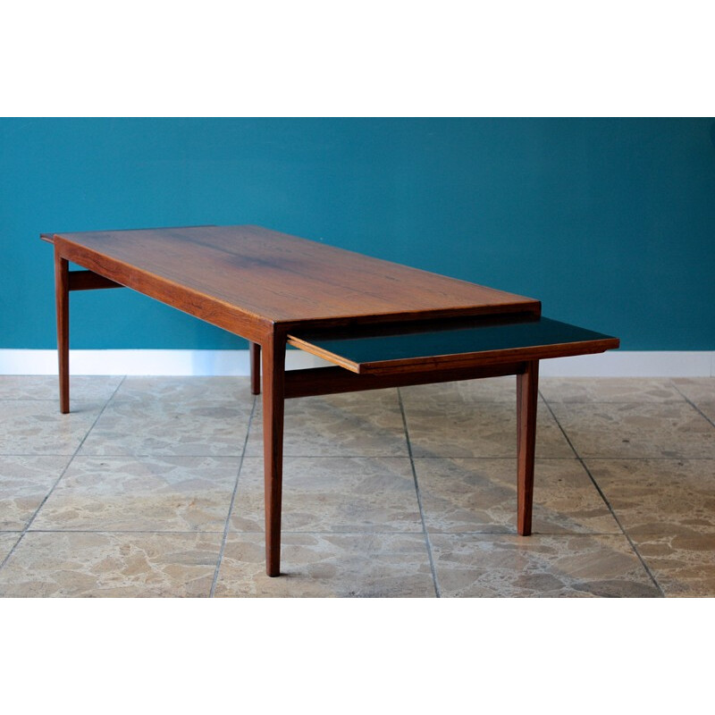 Table basse scandinave Uldum møbelfabrik extensible en bois de palissandre -  Johannes ANDERSEN - 1960