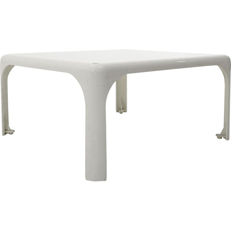 Table basse vintage blanche "Demetrio 45" de Vico Magistretti pour Artemide 1960