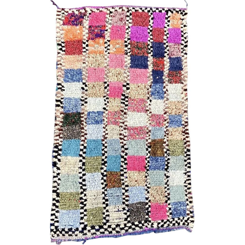 Tapis vintage berbere boucherouite