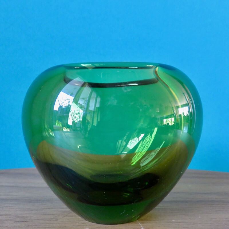 Vintage geblazen glazen vaas "Holmegaard PL 18119" voor Pel Lütken
