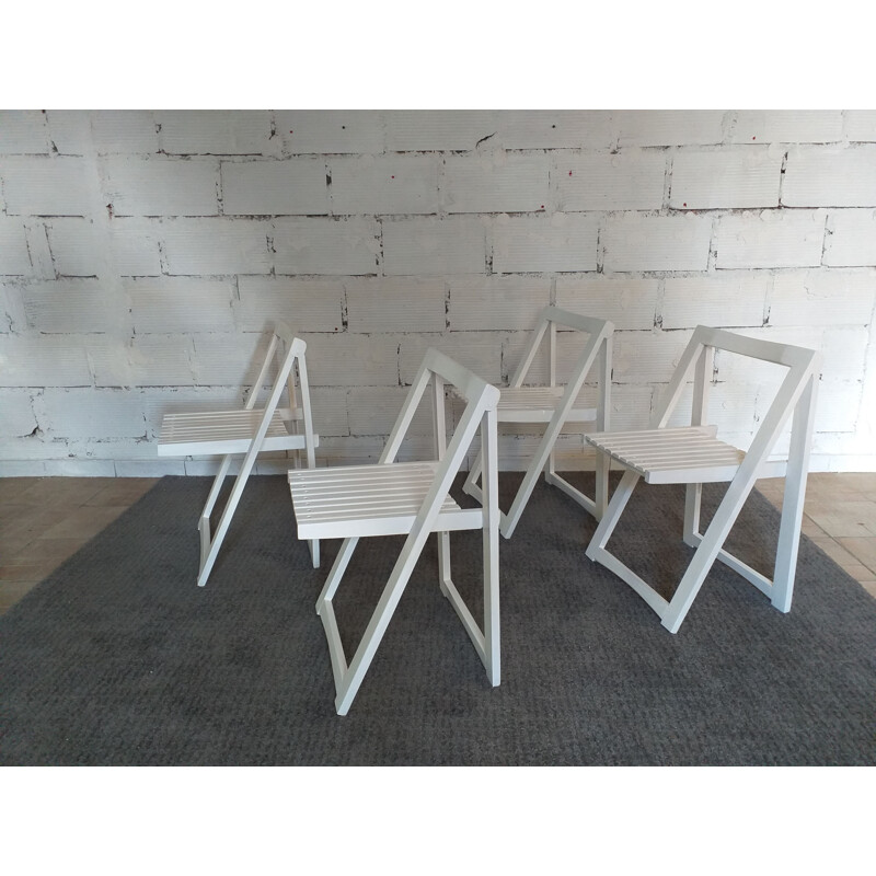 Lot de 4 vintage chaises pliantes Aldo Jacober 1970