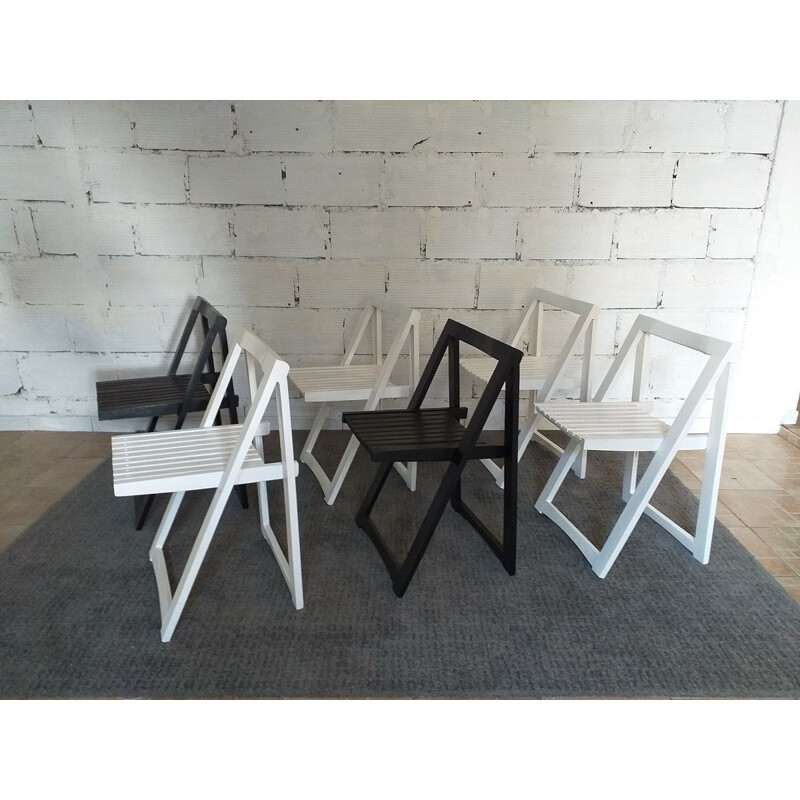 Set of 4 vintage Aldo Jacober folding chairs 1970s