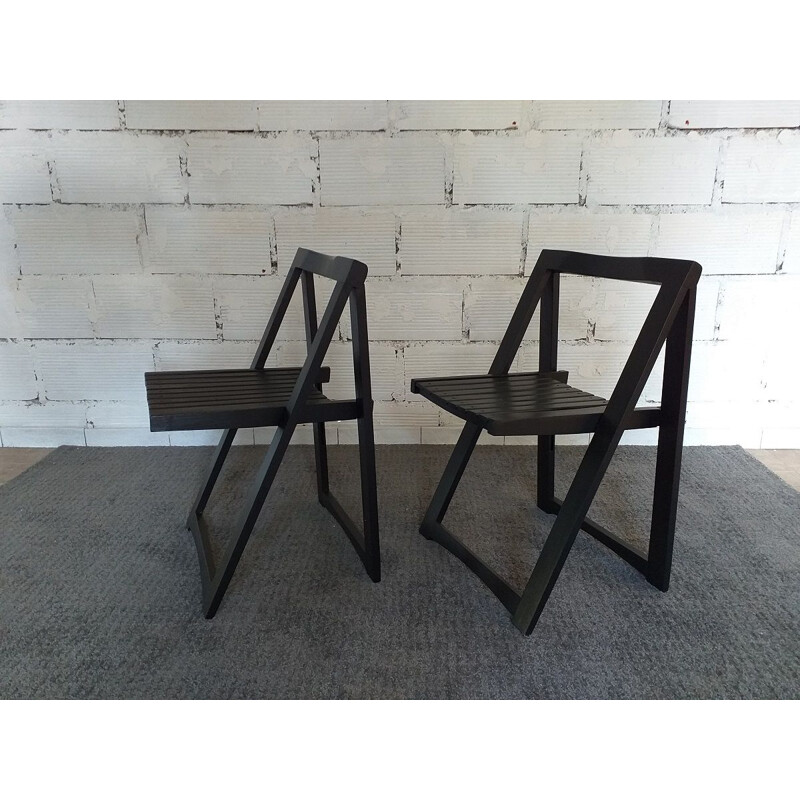 Pair of vintage Aldo Jacober folding chairs 1970s