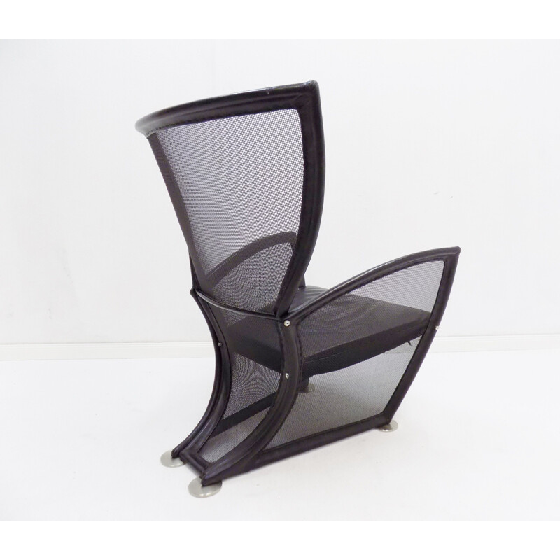 Vintage Prive leather armchair by Paolo Nava for Arflex 1987s