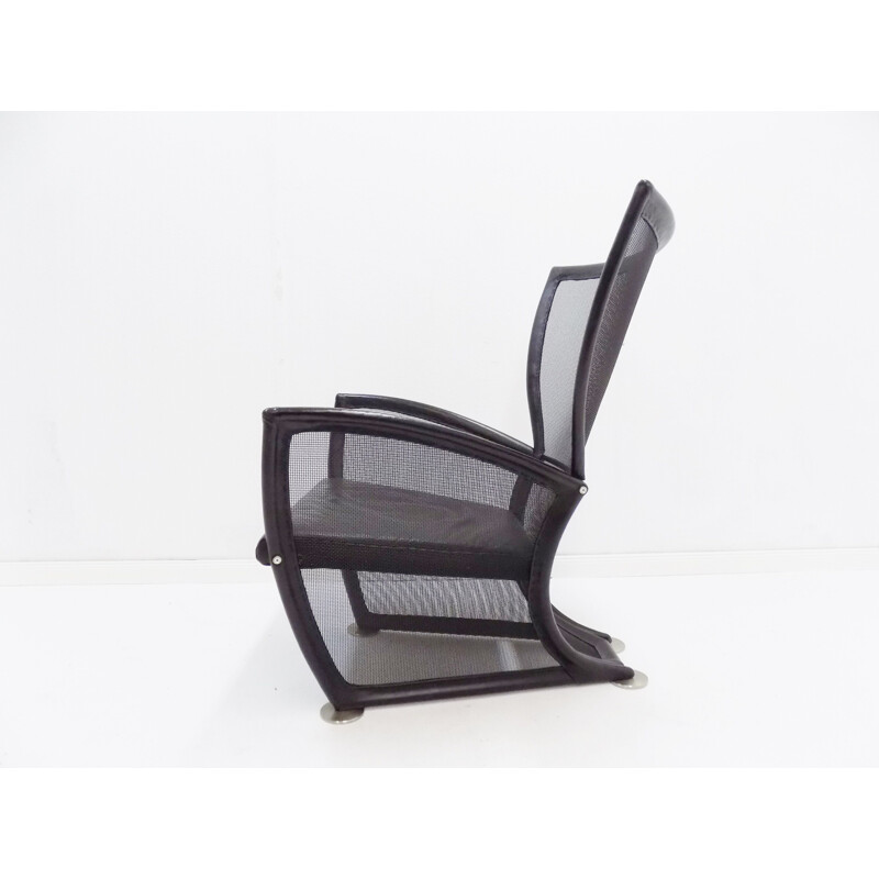 Vintage Prive leather armchair by Paolo Nava for Arflex 1987s