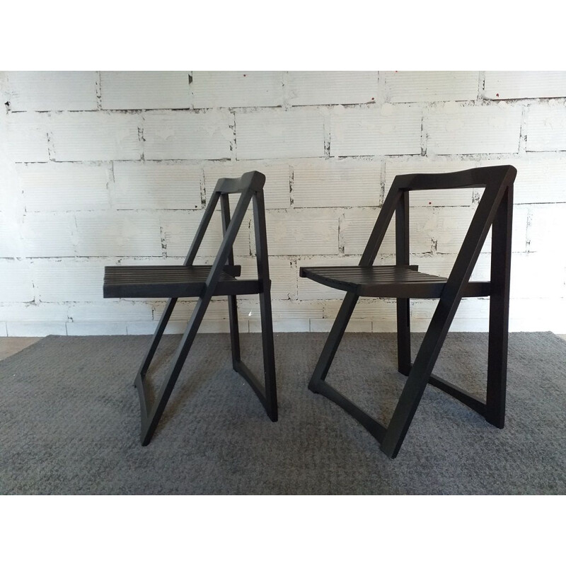 Pair of vintage Aldo Jacober folding chairs 1970s