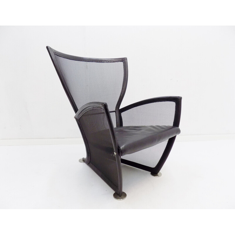 Vintage leather armchair Prive de Paolo Nava para Arflex 1987