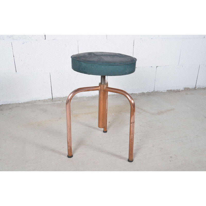 Vintage industrial copper stool