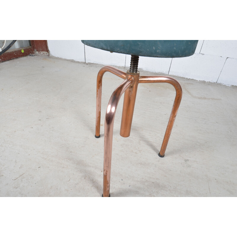 Vintage industrial copper stool