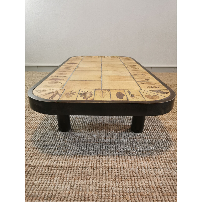 Table basse vintage Roger Capron en céramique 1970