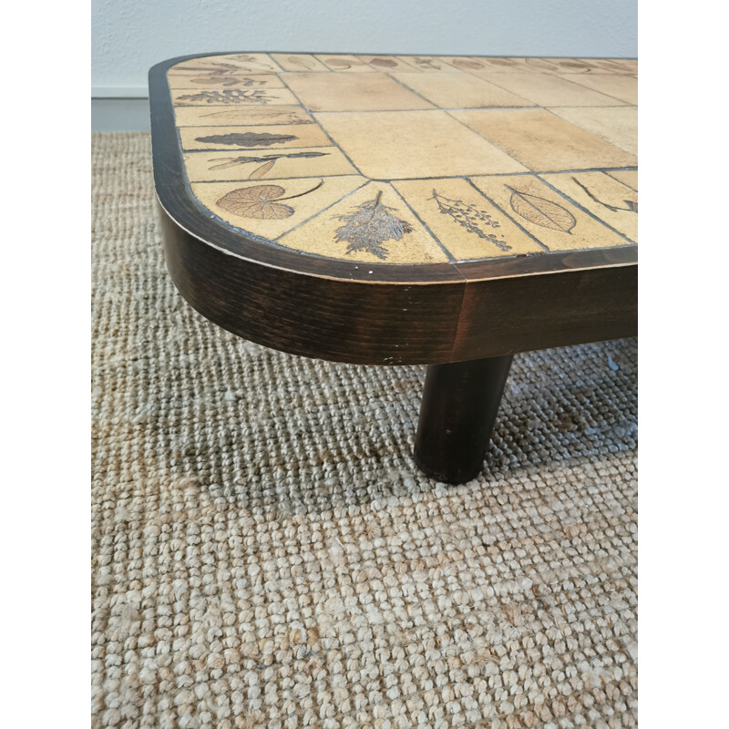 Table basse vintage Roger Capron en céramique 1970