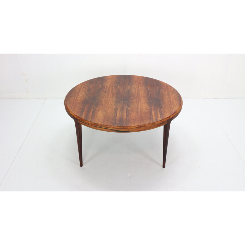 Vintage Johannes Andersen Round Coffee Low Table For CFC Silkeborg Denmark 1960s