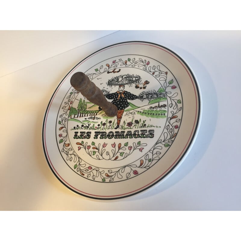 Vintage Ceramic Cheese Tray from Gien France