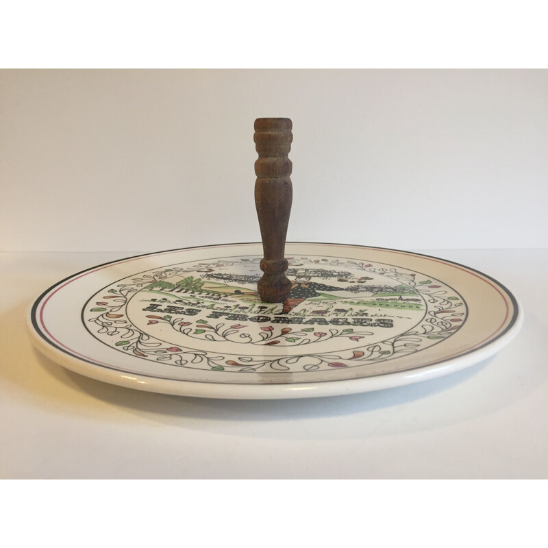 Vintage Ceramic Cheese Tray from Gien France