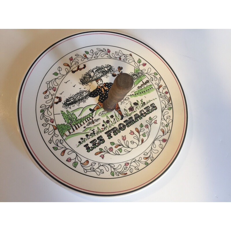 Vintage Ceramic Cheese Tray from Gien France