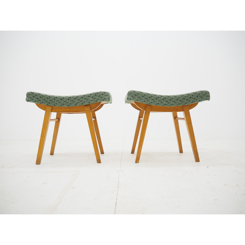 Pair of vintage Footstools  Czechoslovakia 1950s