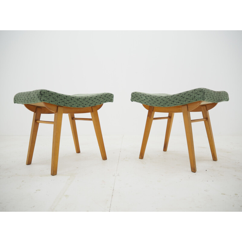 Pair of vintage Footstools  Czechoslovakia 1950s