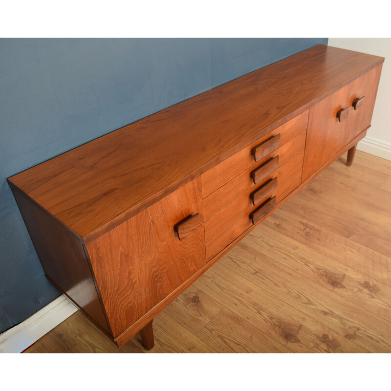 Vintage Long Sideboard Teak & Rosewood BCM Bath Cabinet Makers 