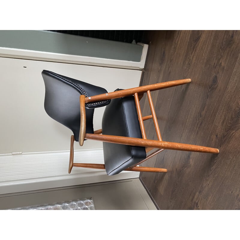 Vintage teak chair Scandinavian 1950s