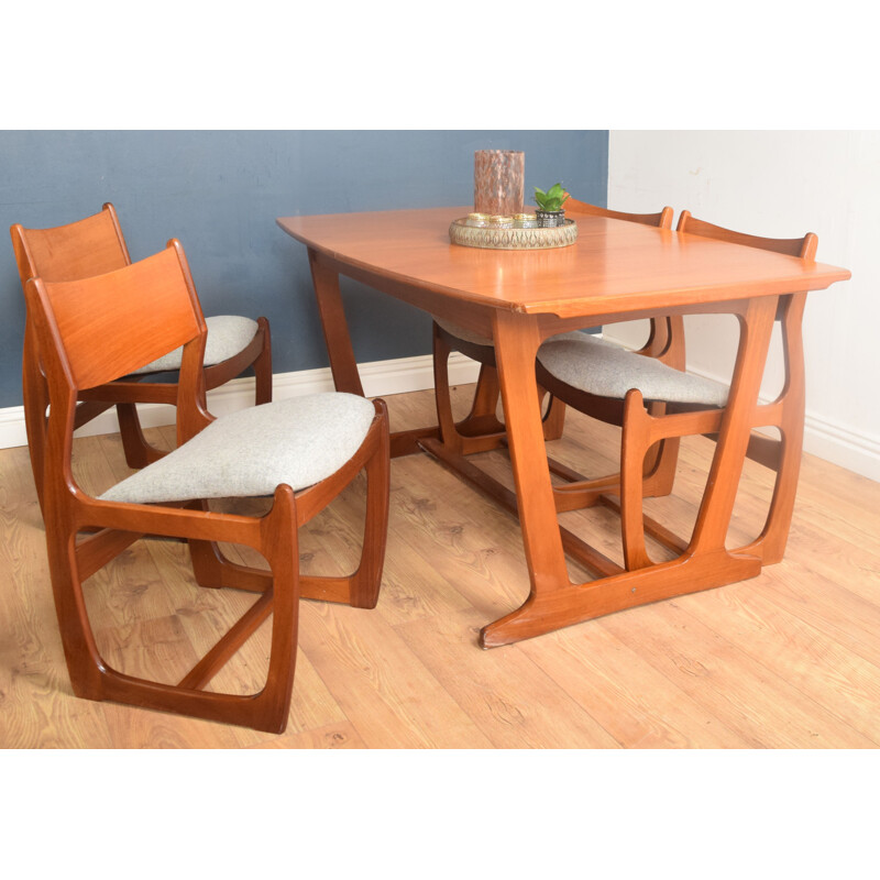 Vintage Teak Portwood Dining Table & 4 Chairs 1960s