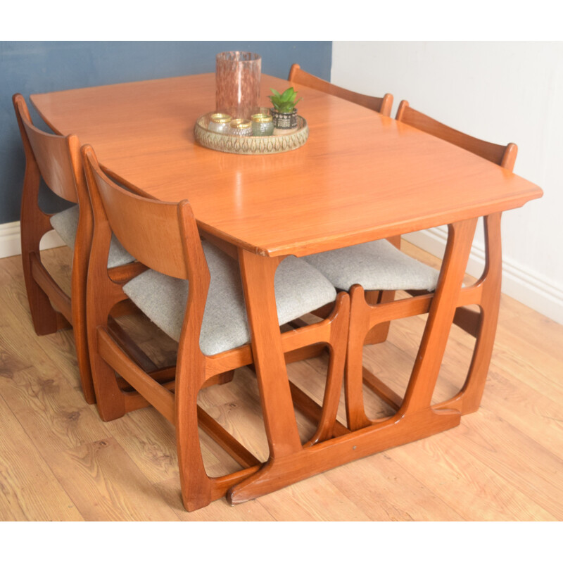 Vintage Teak Portwood Dining Table & 4 Chairs 1960s