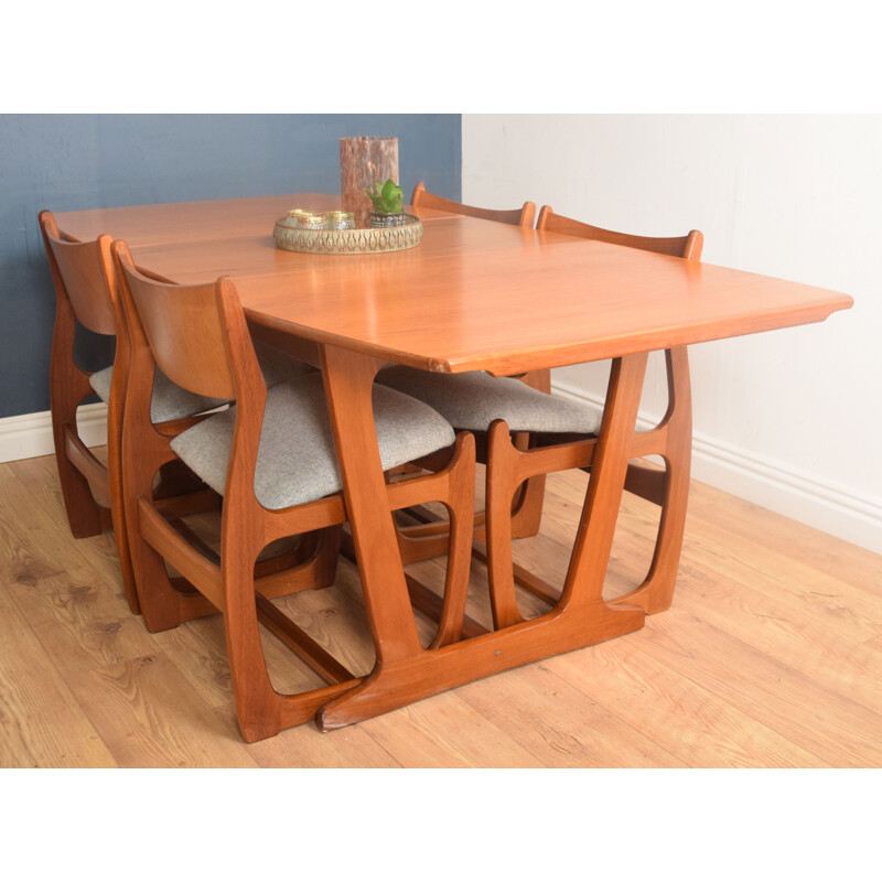 Vintage Teak Portwood Dining Table & 4 Chairs 1960s