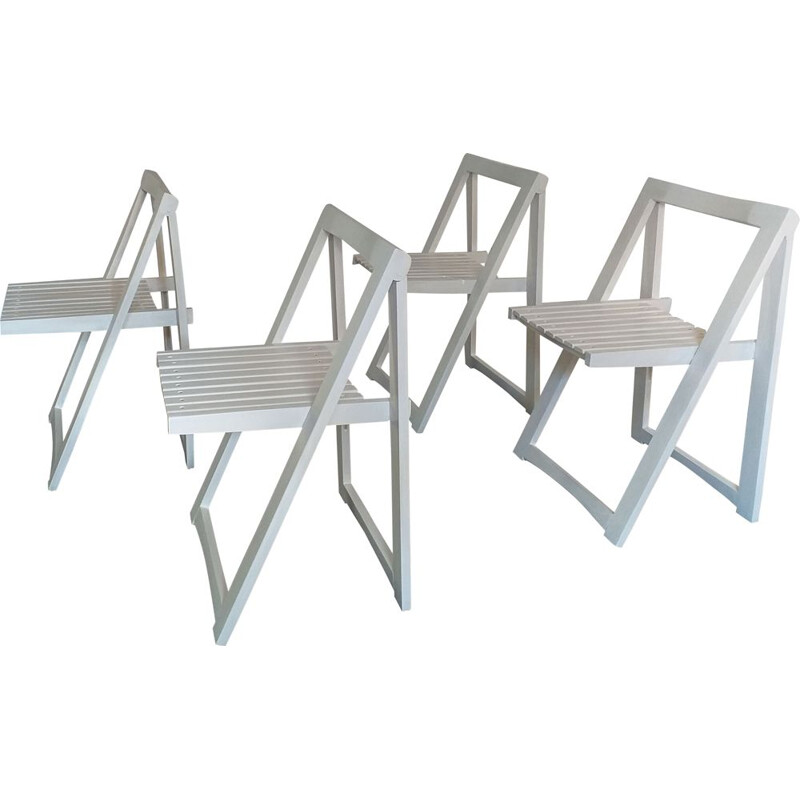 Lot de 4 vintage chaises pliantes Aldo Jacober 1970