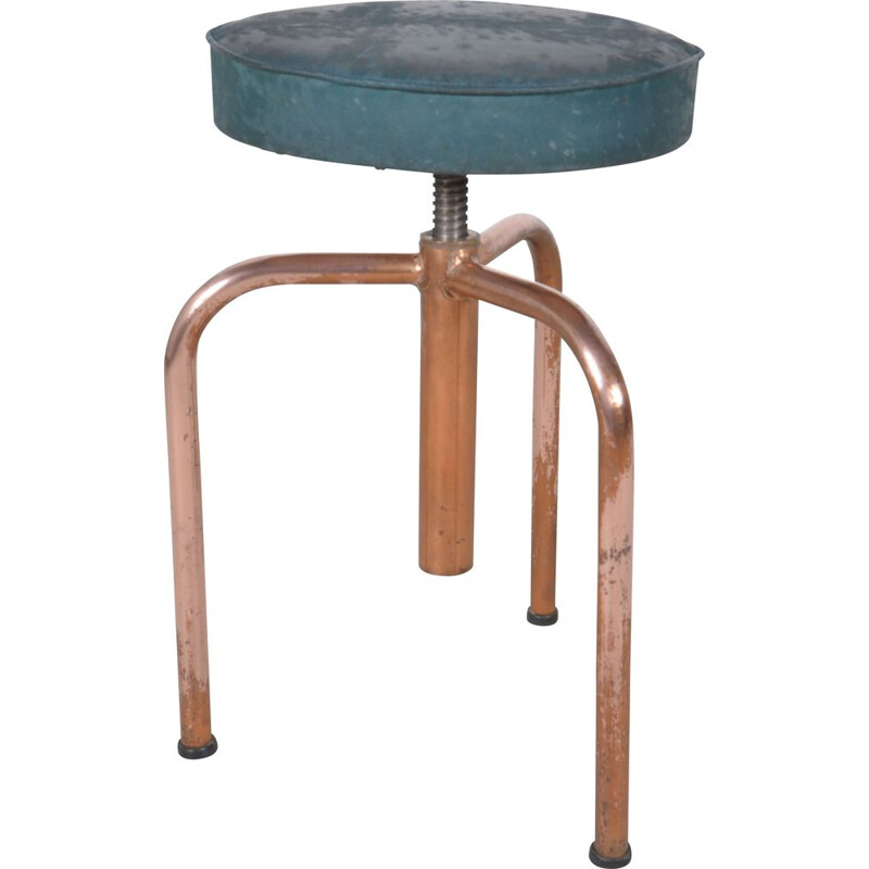 Vintage industrial copper stool