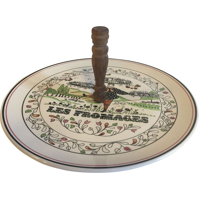 Vintage Ceramic Cheese Tray from Gien France