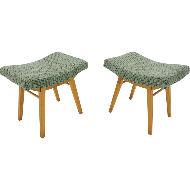 Pair of vintage Footstools  Czechoslovakia 1950s