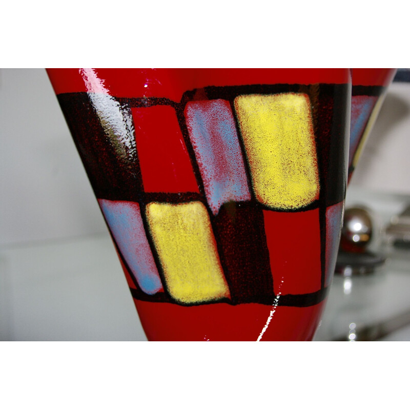 Vaso de tabuleiro de damasco Vintage da Elchinger 1960