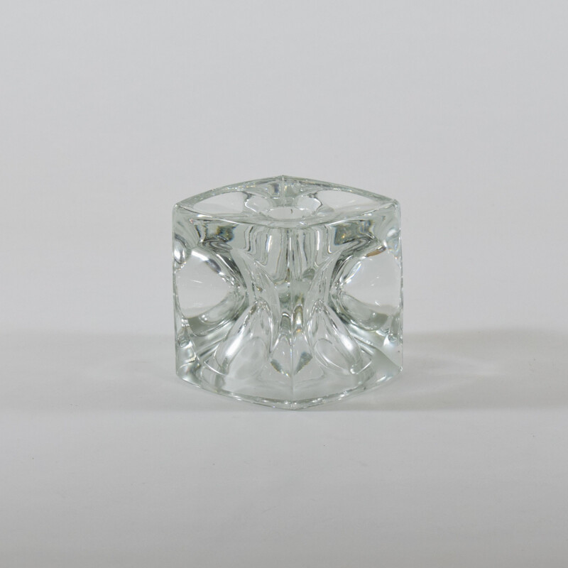 Bougeoir vintage en cristal de Bohème, 1960