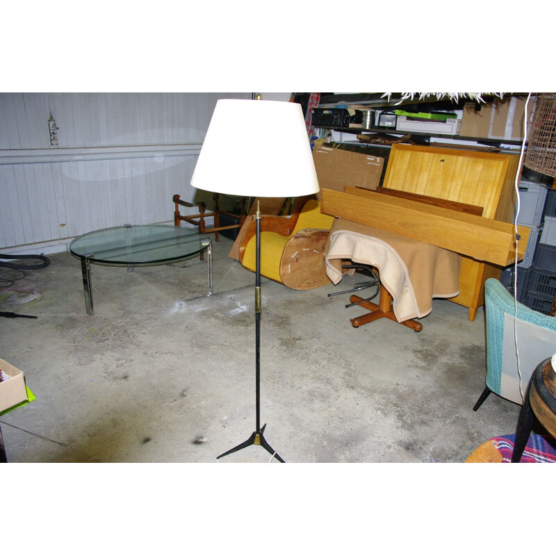 Vintage floor lamp inlaid and brass 1960s