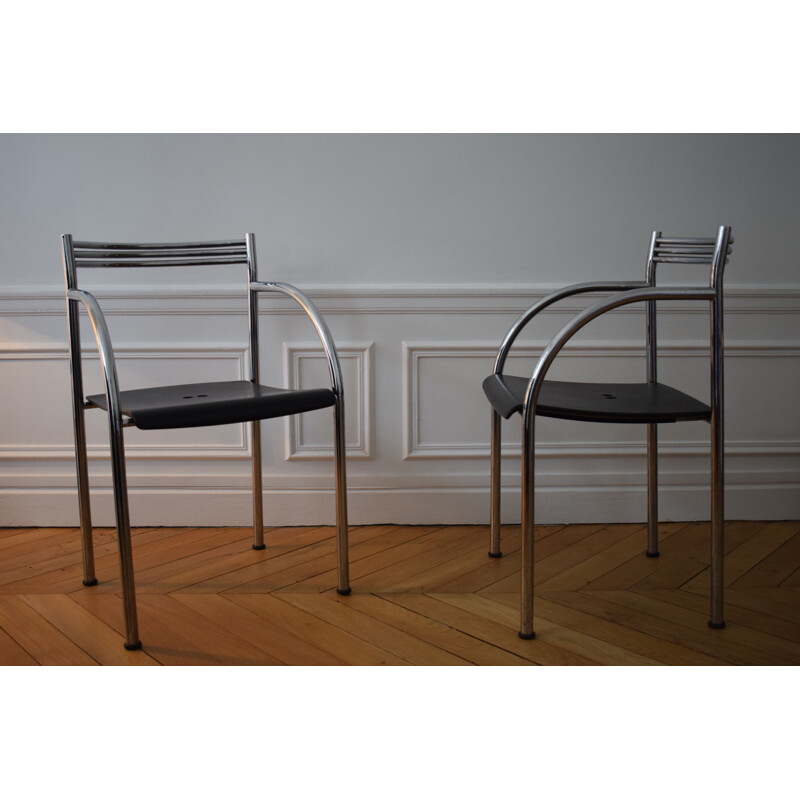 Pair of vintage chairs Fancesca Spanish II by Philippe Starck for Baleri 1984s