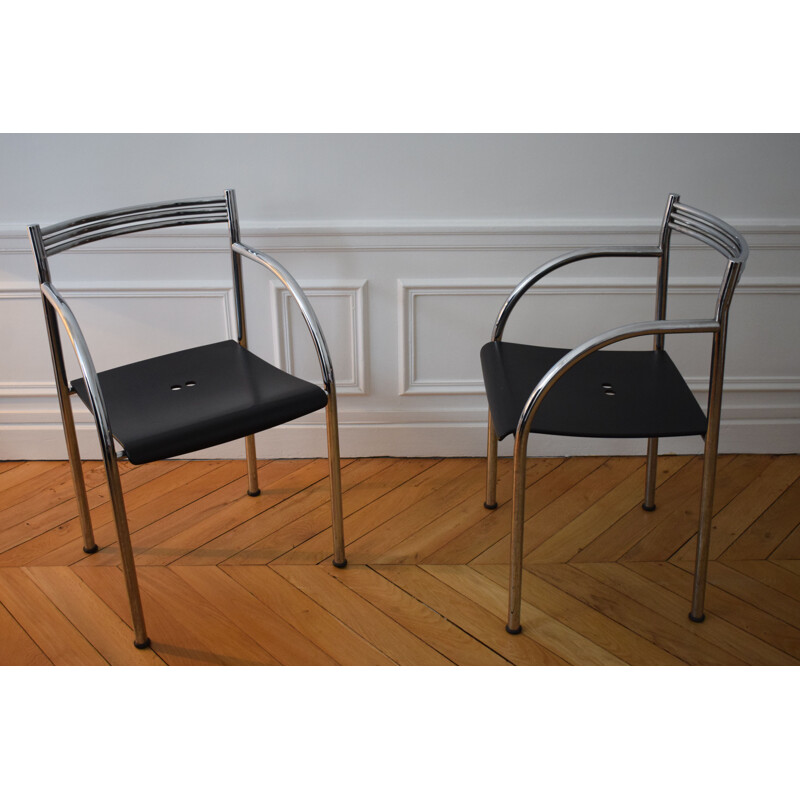 Pair of vintage chairs Fancesca Spanish II by Philippe Starck for Baleri 1984s