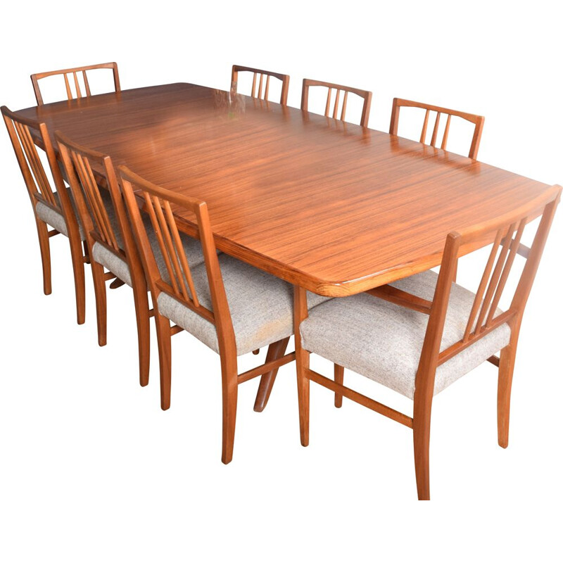 Vintage Gordon Russell Heals Extending Table & 8 Chairs