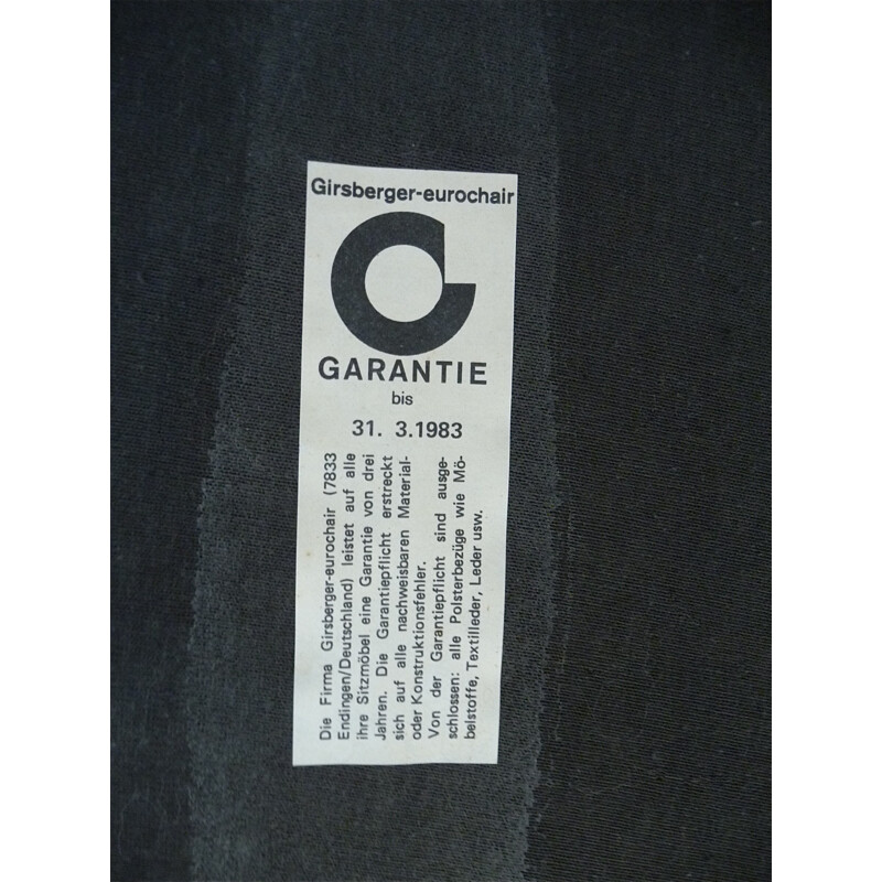 Sofá "Eurochair" Girsberger em pele castanha escura - 1970