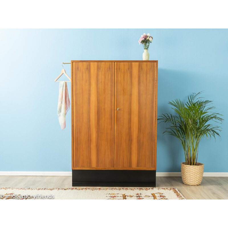 Vintage walnut veneer wardrobe, Germany 1950