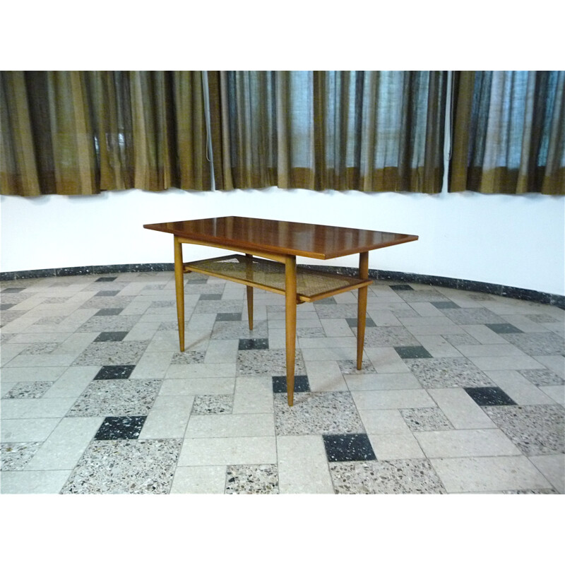 Mesa de centro vitange de madera de Wilhelm Knoll, Alemania 1960