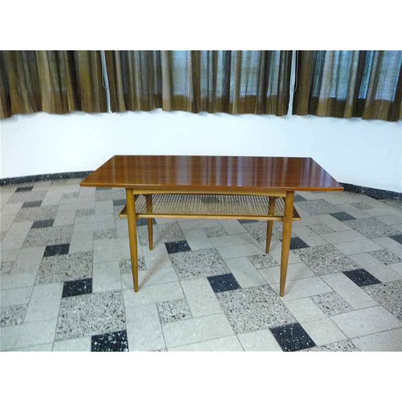 Houten vitrage salontafel van Wilhelm Knoll, Duitsland 1960