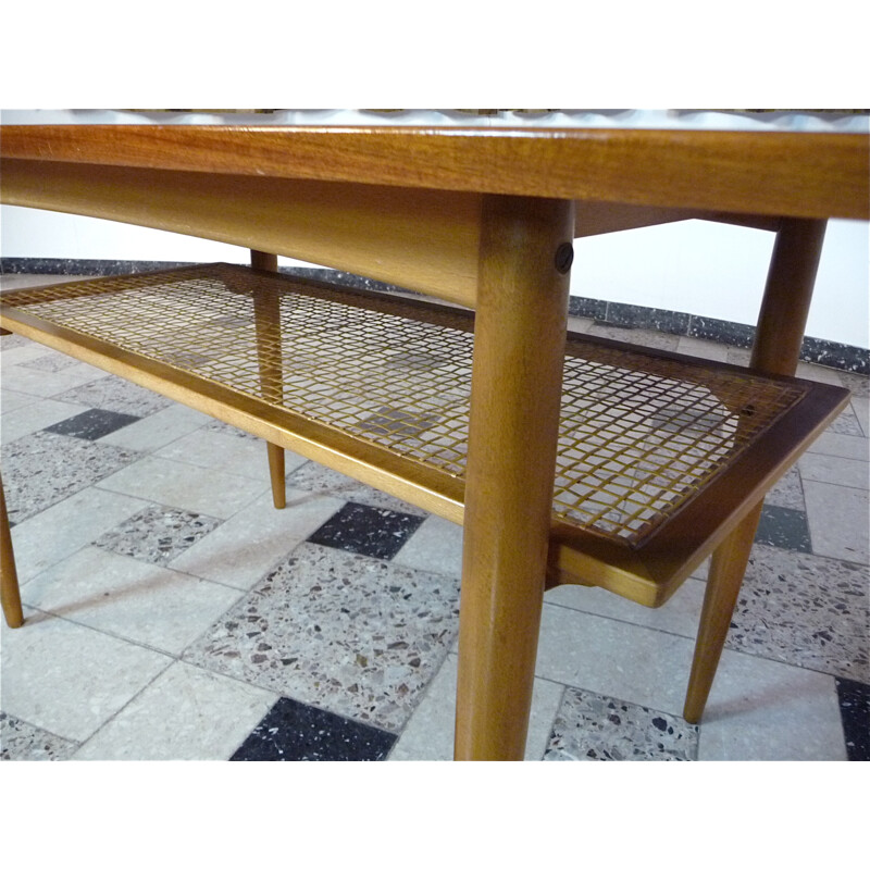 Mesa de centro vitange de madera de Wilhelm Knoll, Alemania 1960