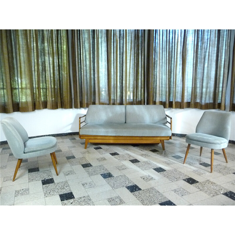 Pair of "Club" chairs in mohair, Wilhelm KNOLL - 1960s