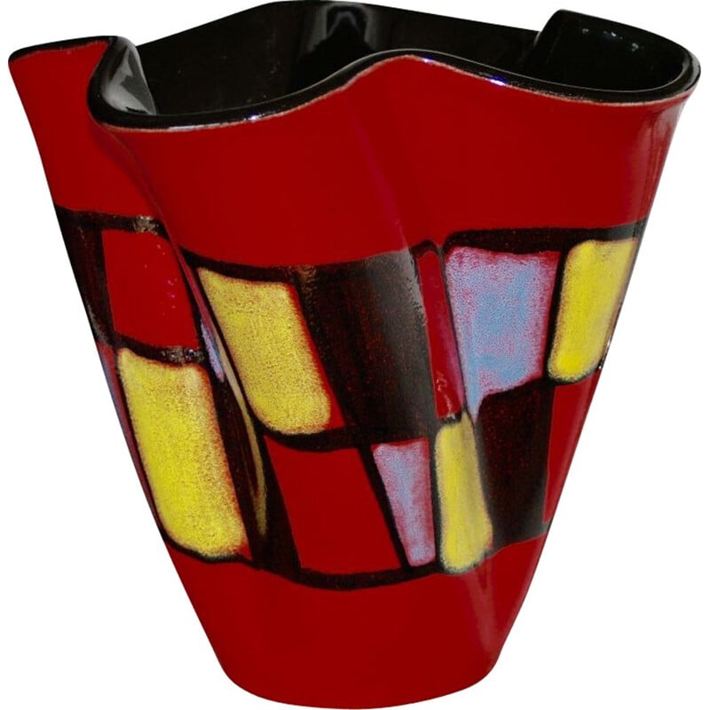 Vintage Damier Vase von Elchinger 1960