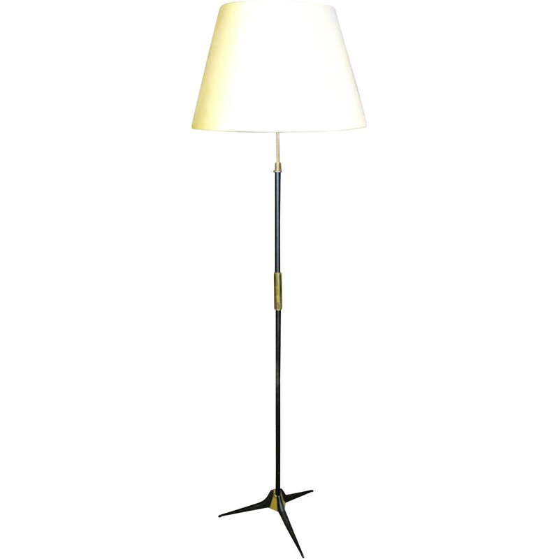Vintage floor lamp inlaid and brass 1960s