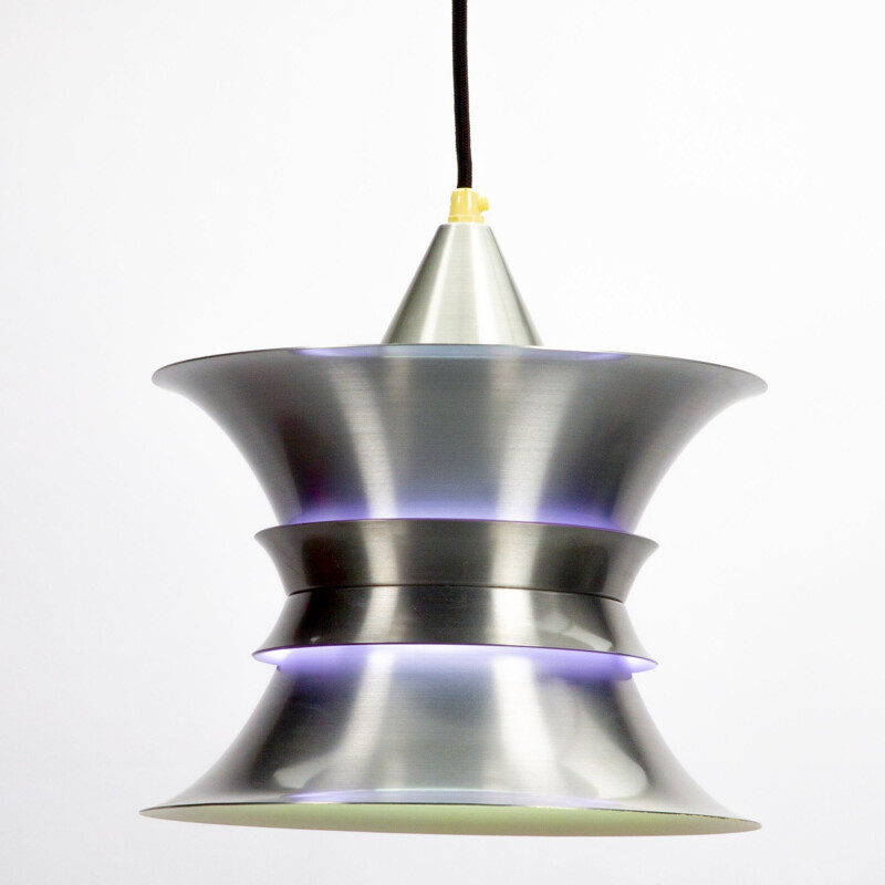 Vintage hanglamp in paars metaal van Bent Nordsted voor Lyskaer Belysning