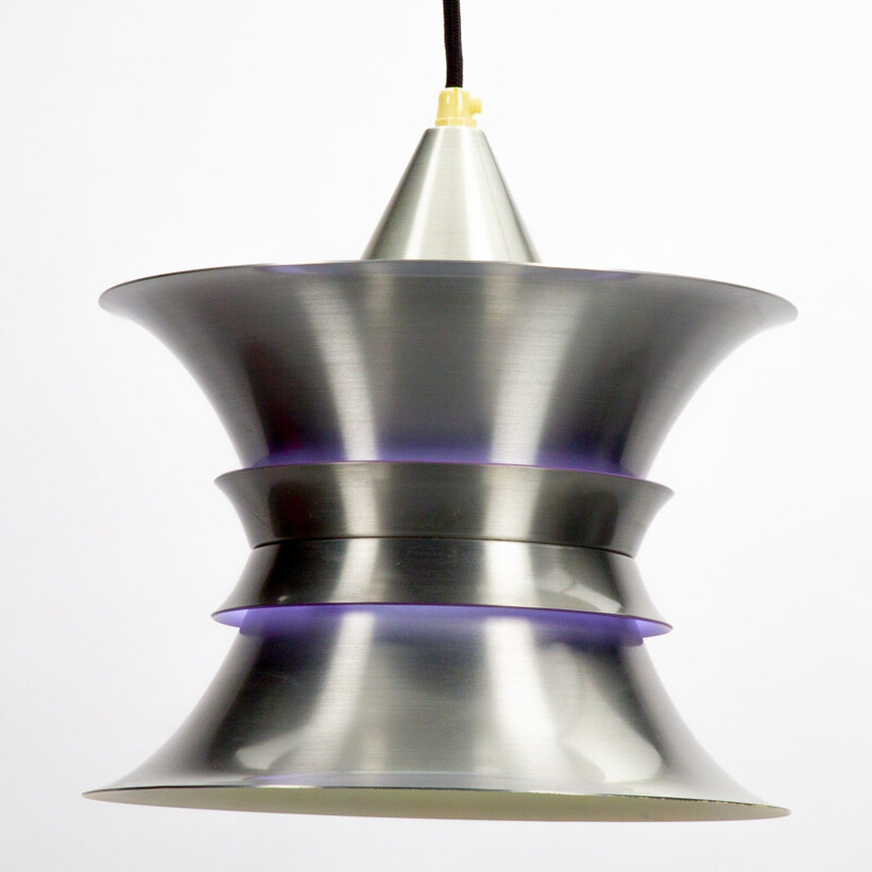 Vintage pendant in purple metal by Bent Nordsted for Lyskaer Belysning